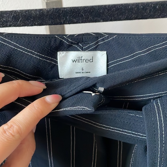 Wilfred Tie-Front Pant black/oak pinstripe sz 6 - Picture 2 of 7